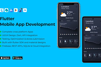 develop a custom flutter mobile app for ios and android