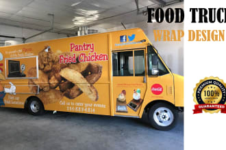 do modern food truck wrap design, truck wrap design, trailer wrap design