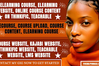 create online course content, course creation, elearning website on thinkific