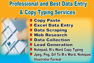 do any data entry, typing, copy paste, page typing
