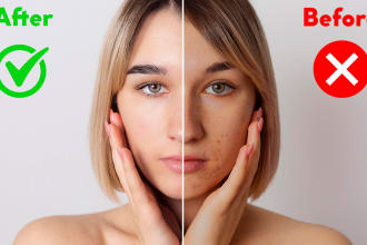 do face retouching, skin retouching, remove pimples in 12 hours