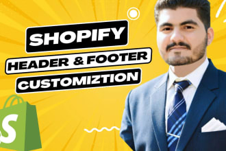 fix header, footer or redesign shopify store pages