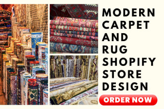 design stunning and high converting modern carpet and rug shopify store interior