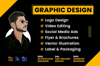 do graphic design, vector logo, digital art in adobe illustrator, photoshop edit