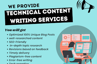 create high quality technology related articles and blog posts