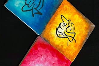 design a antique calligraphy art