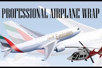 design a custom airplane livery design on all kind of air craft in vector