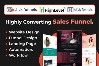 be clickfunnels 2 0 and gohighlevel sales funnel, website, landing page expert