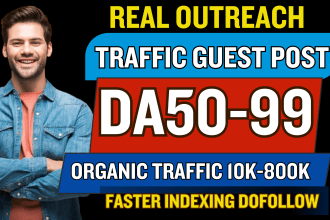 guest post on real outreach da50 to 99 dofollow blog