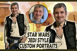 draw you a custom star wars or mandalorian character