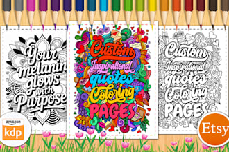 draw adult motivational quotes affirmation quote coloring pages for KDP and etsy