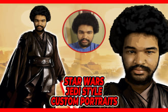 draw you as a star wars character custom jedi madalorian