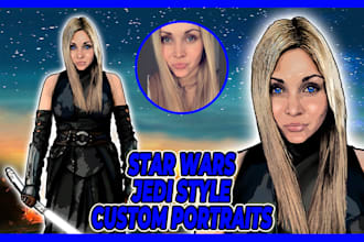 draw a star wars custom illustration or fan art jedi