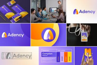 design logo and corporate business identity with branding style guide kit