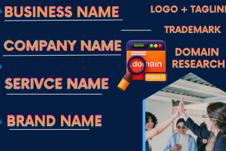 create unique name ideas and logo design for brand, business, company