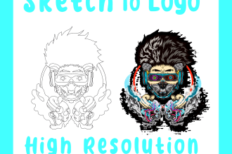 convert your sketch to powerful esport logo design