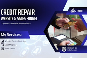 credit repair sales funnel, credit repair website, repair landing page