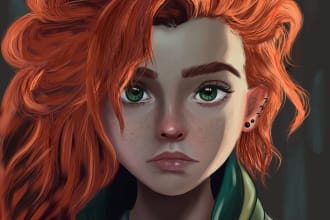 draw you a fantasy character, portrait, cartoon