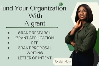 research, write grant proposal and nonprofit business plan