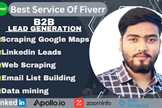 do b2b lead generation, linkedin leads, web research and google map scraping