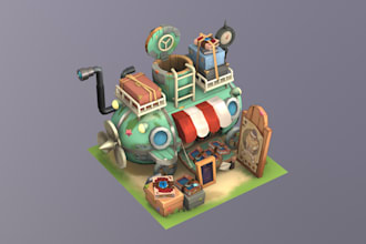 3d model props in a stylized art style for games