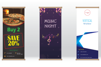 design retractable vertical roll up banner