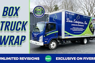 design creative wrap for your box truck bus,van,truck,car and all vehicles
