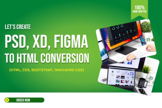 convert psd,figma,xd,pdf,sketch to html CSS tailwind bootstrap responsive