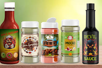 do label for spice,sauce, seasoning,rub,honey,salsa,salt, ketchup,pikliz,dips,