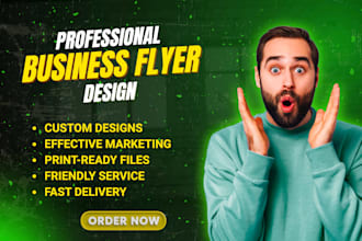 design professional flyer, menu, brochure or business flyer