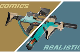 do weapon 3d modeling with texture for videogames