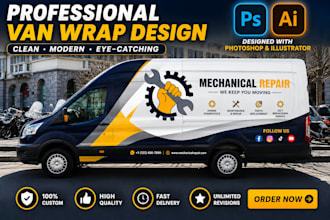design professional vehicle wrap, van wrap, bus wrap, truck wrap