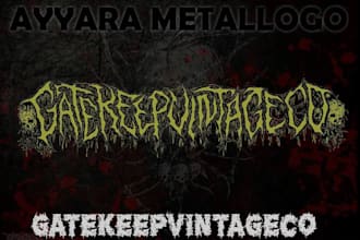 create chrome metallic black slaming, goregrind, brutal death metal logo design