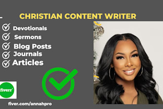 seo write christian articles, sermon, blog content, journal, devotional, prayer