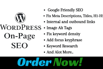 do onpage SEO optimization on your wordpress website