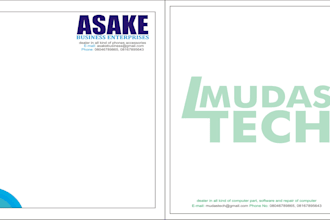 design professional letter head, business card and invoice template