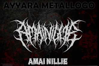 make a brutal black and metal rock band logo