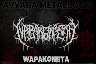 draw custom black, slam, brutal, grindcore death metal logo for your band brand