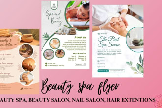 design flyers for beauty, spa, hair, nails, and skincare