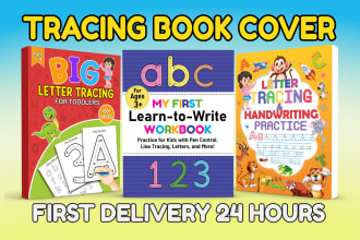 design handwriting letter tracing kids activity book for amazon KDP