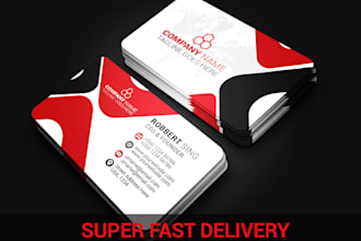 create clean and professional business card design 24 hours