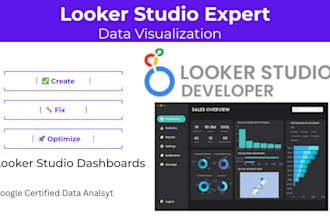 be your looker studio or google data studio expert for dashboards