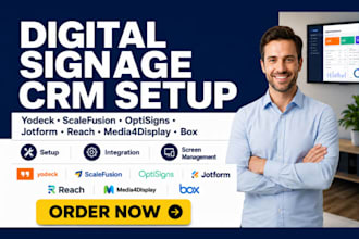 digital signage crm yodeck scalefusion optisigns jotform reach media4display box