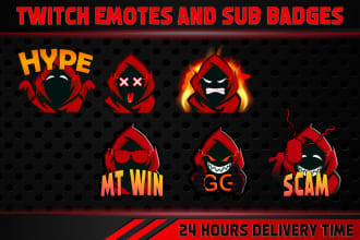 create twitch emotes, twitch badges and twitch sub badges