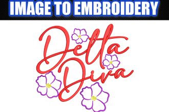 do embroidery digitizing, convert into dst, pes, emb