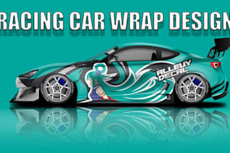 o racing car design, racing car wrap, itasha design and car wrap