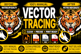 manual vector trace images for screen printing