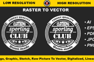 redraw logo or t shirt raster image to vectorize ai file