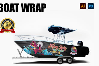 create high level boat wrap design in 24 hours