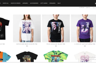 design shopify anime website manga store anime clothing store